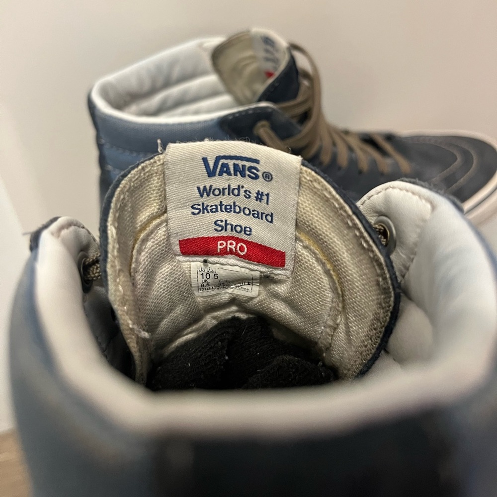 Vans Sk8-Hi Pro Blue & White core classic High Tops skateboard Pop Cush insoles - Picture 8 of 13